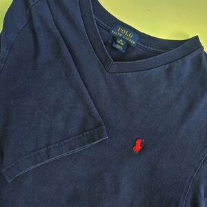 Polo Ralph Lauren Navy Logo T Shirt Boys XL 18 20 Red Pony Short Sleeve